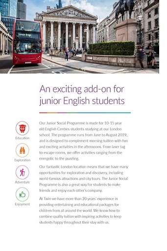 イギリス留学 ロンドン留学 Twin English School ジュニアプログラム 名古屋 岐阜 留学エージェント 2