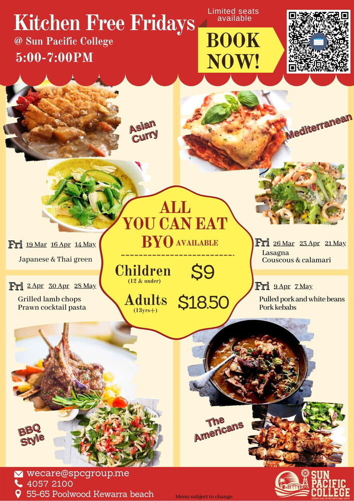 SPC サンパシフィック オーストラリア留学 ワーキングホリデー 金曜日のフリーキッチン ライフアブロード